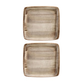 Bonna China Earth 8.5" x 8"  Square Brown Porcelain Plate (Set of 2)